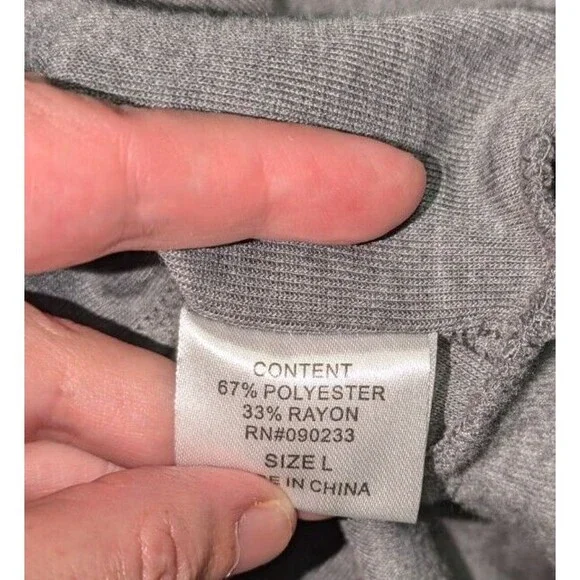 Check and Stripe Cardigan L Women's Gray Draped Open Front Pockets Sweater - Picture 7 of 8